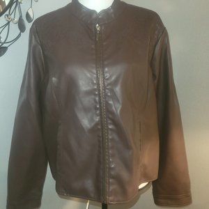 Christopher & Banks Brown Leather Jacket